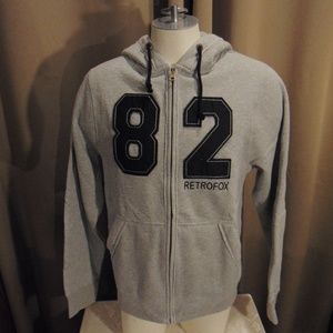 NWOT Retrofox lined jacket Hoodie, gray,  Large